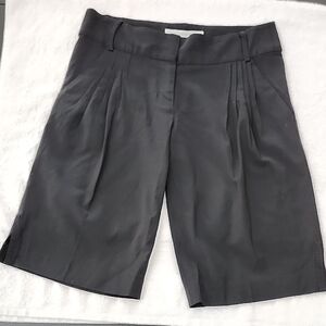 DIANE von FURSTENBERG Pleated Black Bermuda Shorts